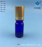 5ml電鍍金蓋藍色玻璃滾珠精油瓶